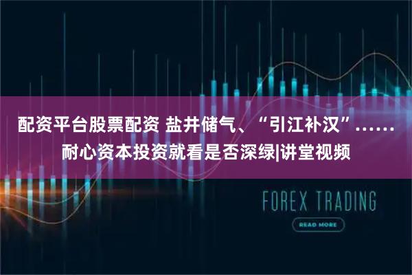 配资平台股票配资 盐井储气、“引江补汉”……耐心资本投资就看是否深绿|讲堂视频